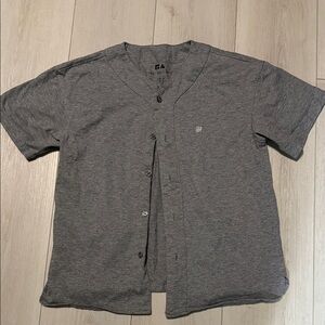 Free Assembiy Gray Boys Button-Up Shirt size L 10-12